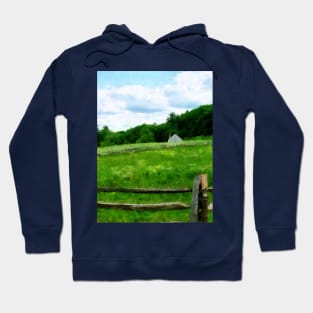 Farm - Field Near Weathered Barn Hoodie